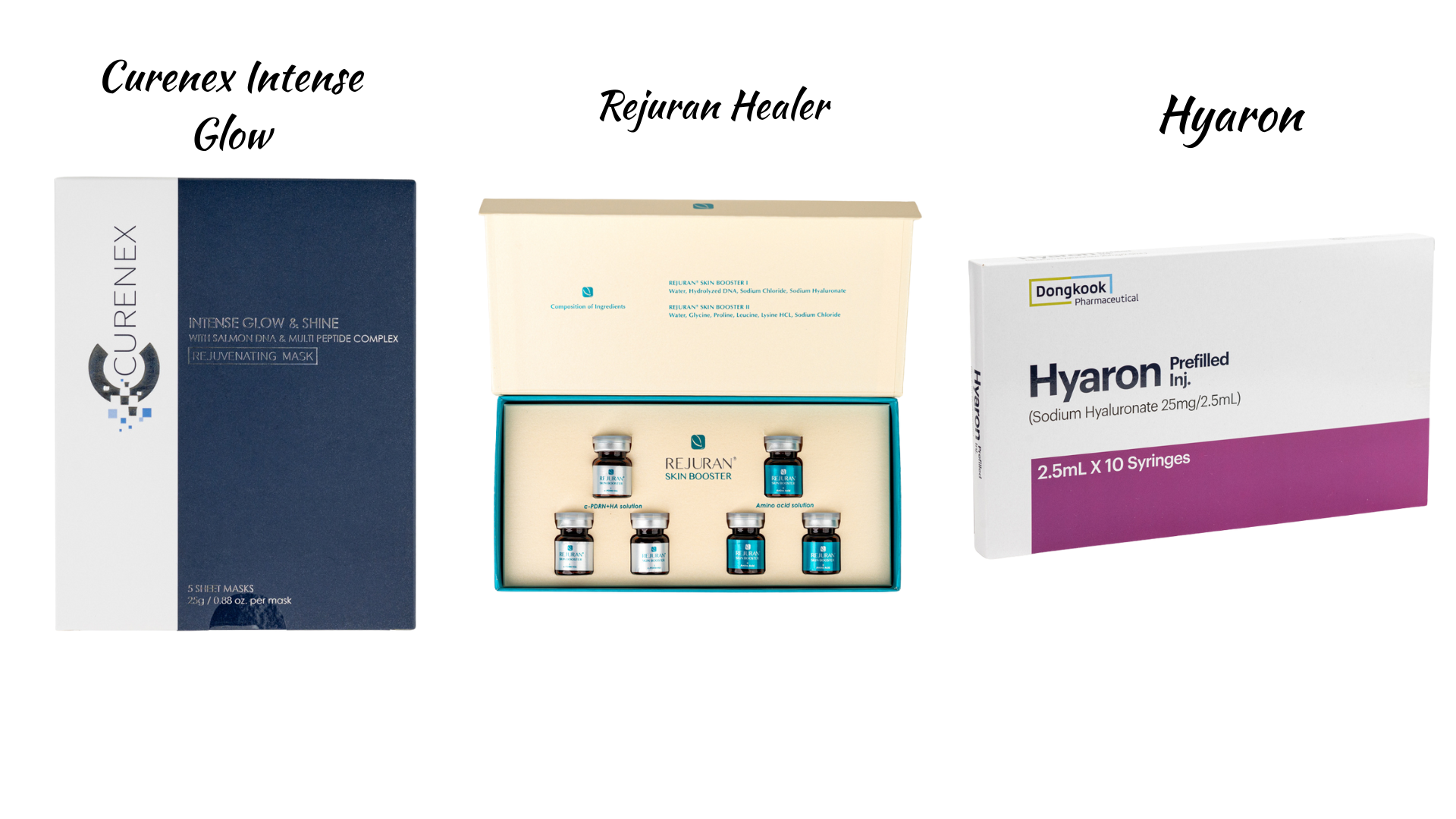 Rejuran and Curenex biotech skin boosters from Korea