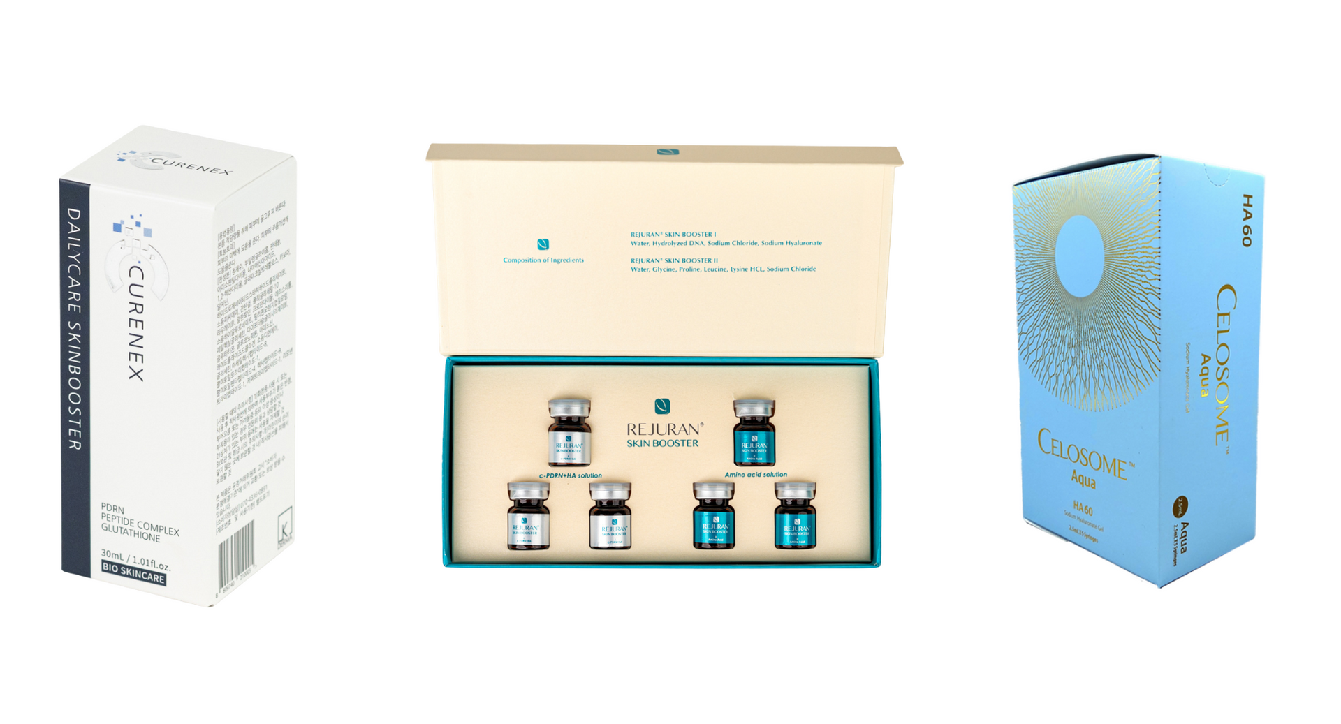 Best Korean skin boosters 2025: Rejuran, Curenex, Celosome Aqua