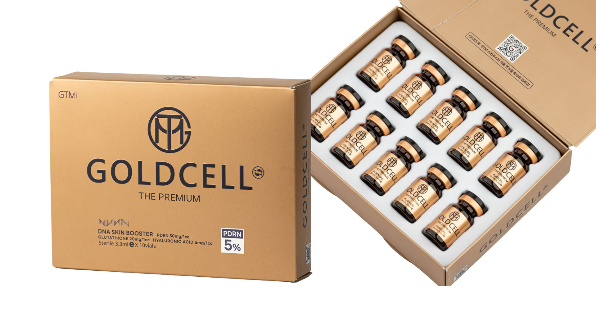 GTM Gold Cell PDRN 5% and Curenex Intense Glow Korean skin boosters