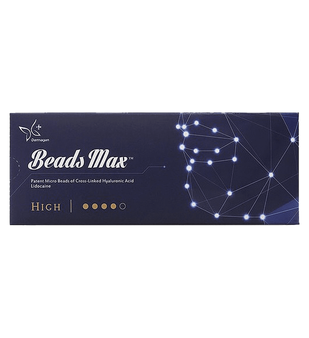 Beads Max High hyaluronic acid filler, ideal for advanced facial volumizing and contouring.