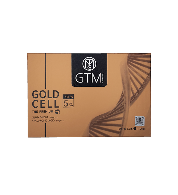 GTM GOLD CELL PDRN 5% skin rejuvenation treatment with high PDRN concentration for anti-aging and hydration.