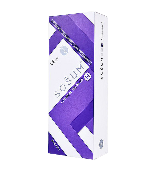 SOSUM H high-density hyaluronic acid filler for deep wrinkle reduction and facial contouring.