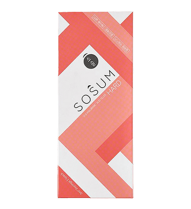 SOSUM HARD high-density hyaluronic acid filler for deep contouring and volume restoration.