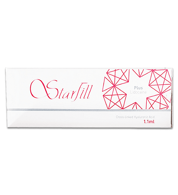STARFILL PLUS medium-density hyaluronic acid filler for wrinkle reduction and subtle volume.