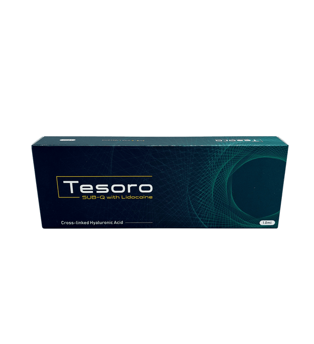 TESORO SUB Q with LiDo ultra-high density hyaluronic acid filler for deep contouring and volume restoration with lidocaine.