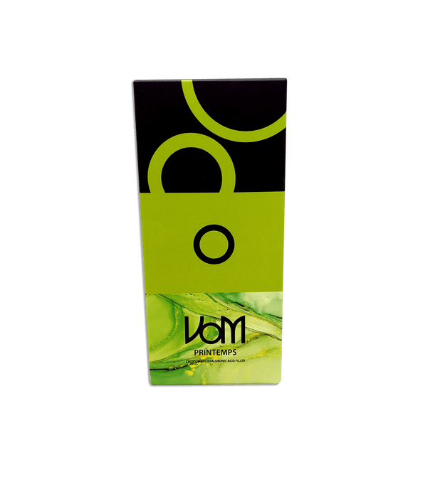 VOM O high-density hyaluronic acid filler for deep wrinkle reduction and facial sculpting.