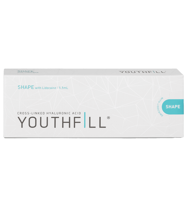 YOUTHFILL SHAPE medium-to-high density hyaluronic acid filler for facial contouring and volume enhancement.