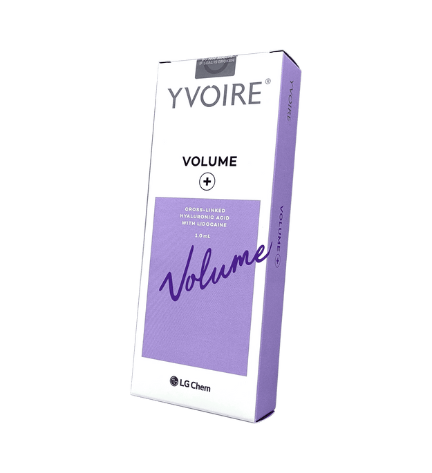 YVOIRE VOLUME high-density hyaluronic acid filler for volume restoration and facial contouring.