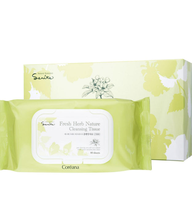 Lingettes nettoyantes naturelles aux herbes fraîches de Corée Senite