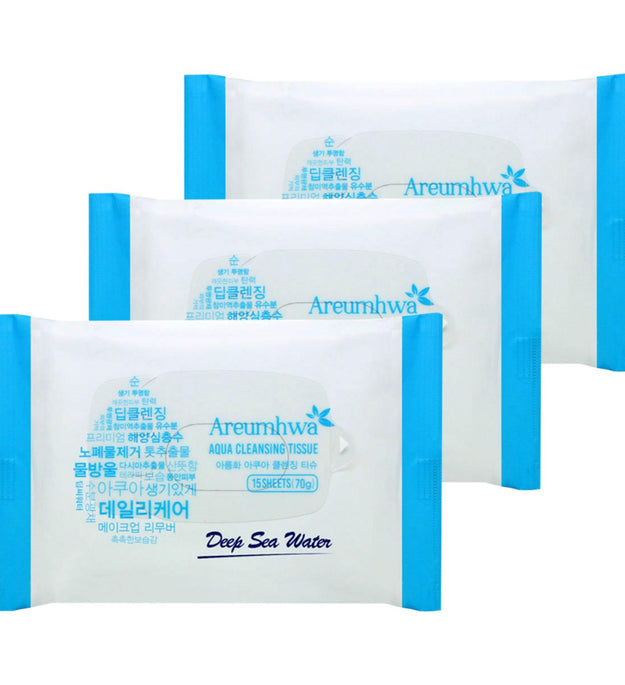 Влажные очищающие салфетки Areumhwa с глубинной морской водой Aqua