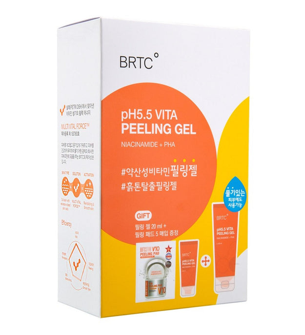 مجموعة جل التقشير بالفيتامينات تحت الحمضية من بي آر تي سي، 120 مل