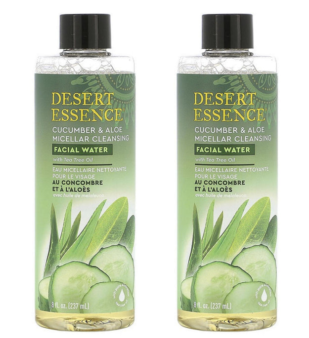 Desert Essence Acqua Micellare Detergente Viso Cetriolo e Aloe