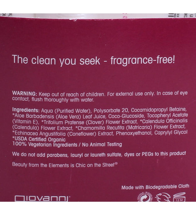 Giovanni Beruhigende Duftfreie Gesichtsreinigungstücher