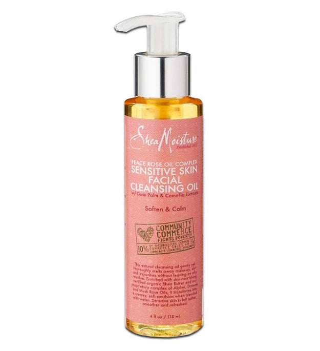 Shea Moisture Peace Olio detergente viso complesso per pelli sensibili alla rosa