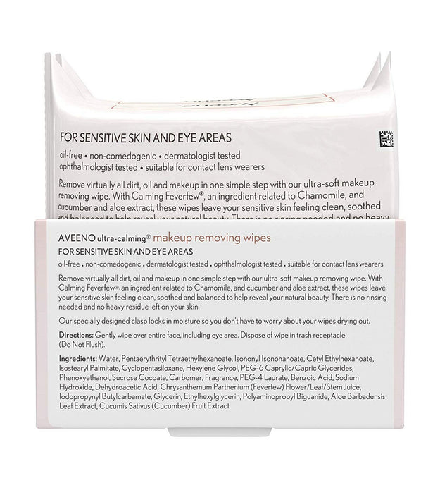Aveeno Toalhetes Desmaquilhantes Twin Pack 19 x 18,5cm
