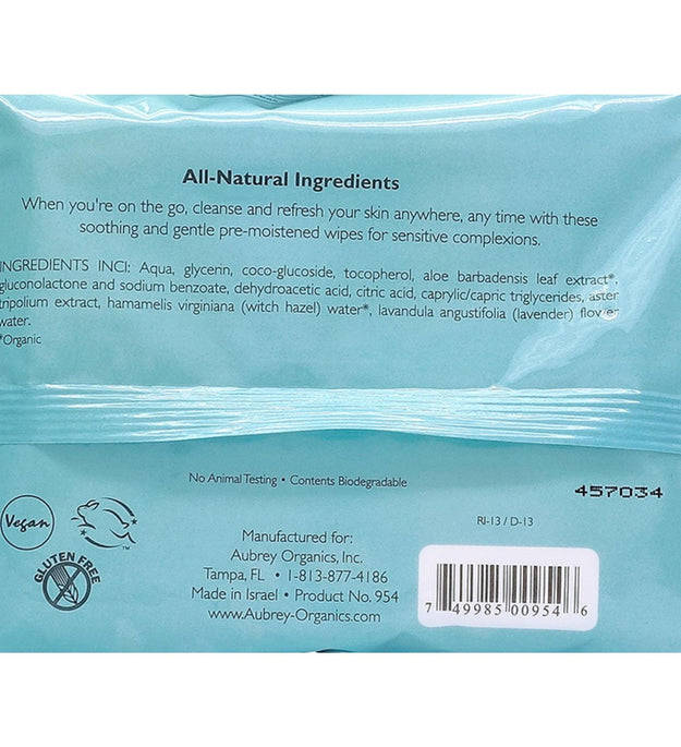 Очищающие салфетки Aubrey Organics Calming Skin Therapy