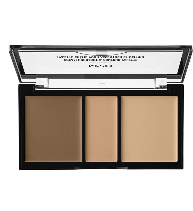 NYX Paleta de iluminador e contorno em creme 6,6 g