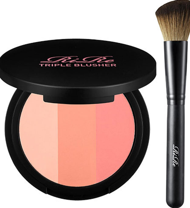 Set de brochas para rostro y colorete triple