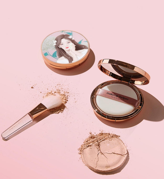 Ajudante de Maquiagem Art Pact Original Pro Finish Pact Pó Doce Sofia 23g + Conjunto Puff