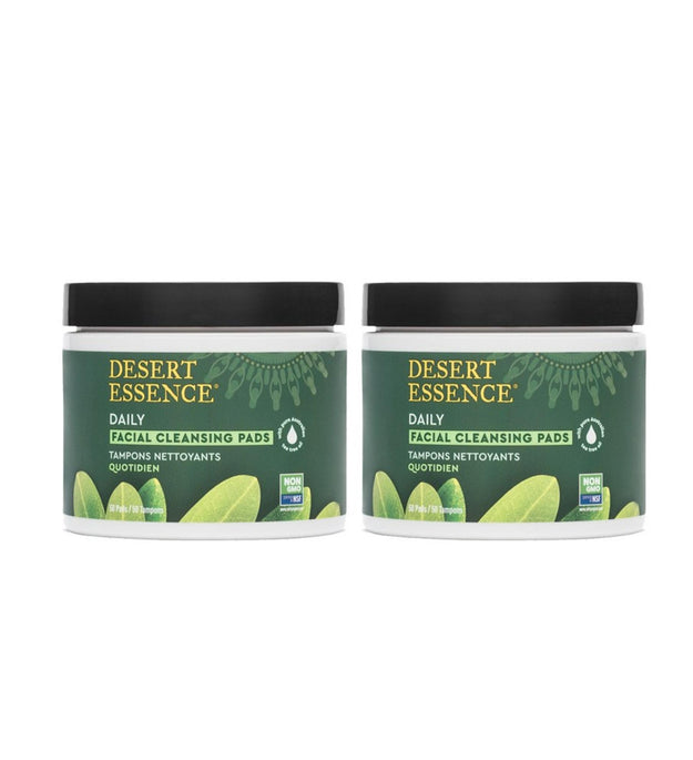 Desert Essence Salviette Detergenti Viso all'Olio Naturale di Melaleuca (2 pezzi)