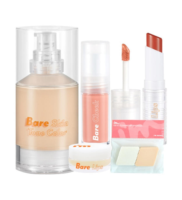 I'M MEME Kuanku Bareline Maquillaje Tono Cálido Set 4uds + Esponja 2p