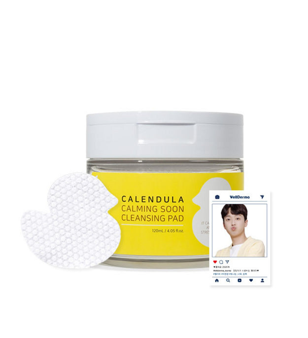 Успокаивающие очищающие салфетки WellDerma Calendula