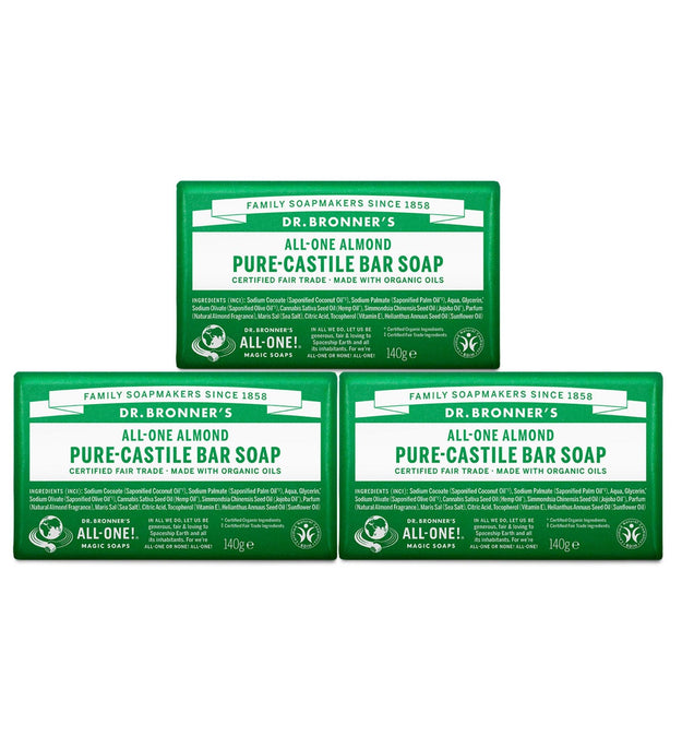 Saponetta di Castiglia pura alla mandorla del Dr. Bronner