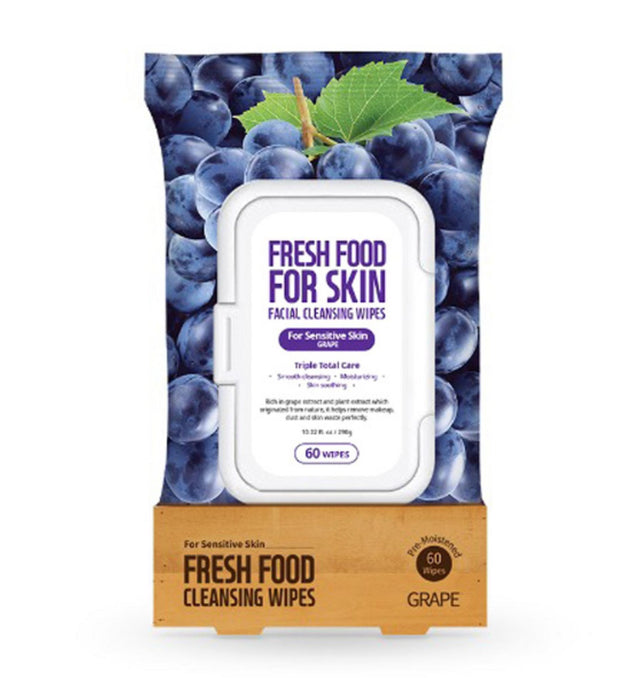 Farmskin Fresh Food For Skin Cleansing Wipes Grape