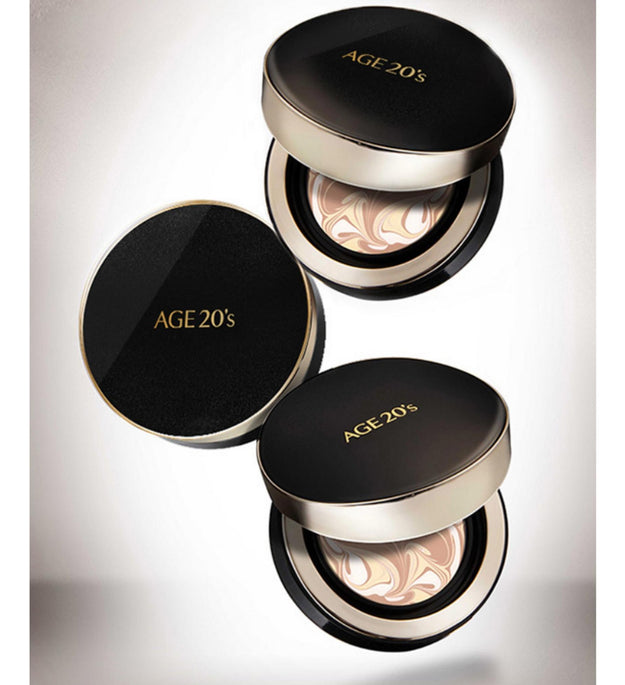 حقيبة Age to Weeny's Signature Essence Cover Pact المكثفة + عبوتين قابلتين لإعادة التعبئة