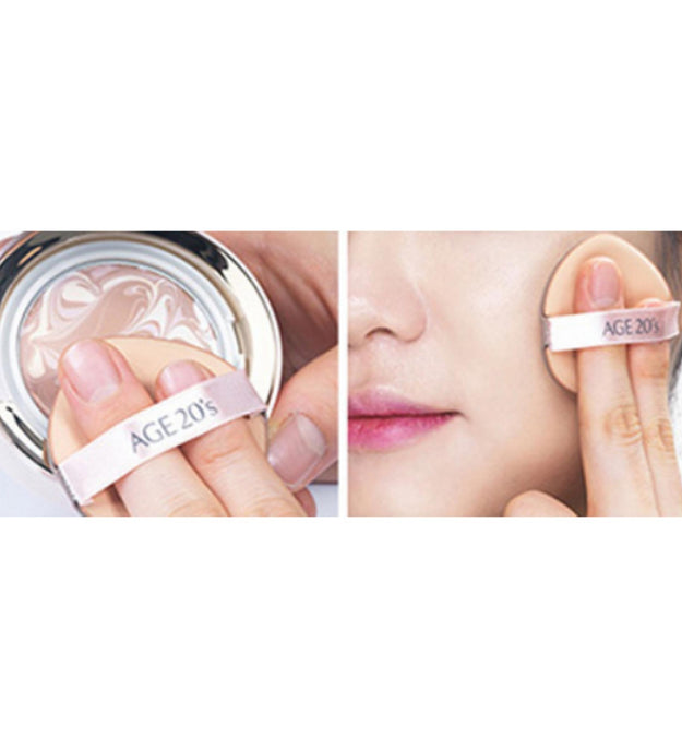 حقيبة Age to Weeny's Signature Essence Cover Pact المكثفة + عبوتين قابلتين لإعادة التعبئة