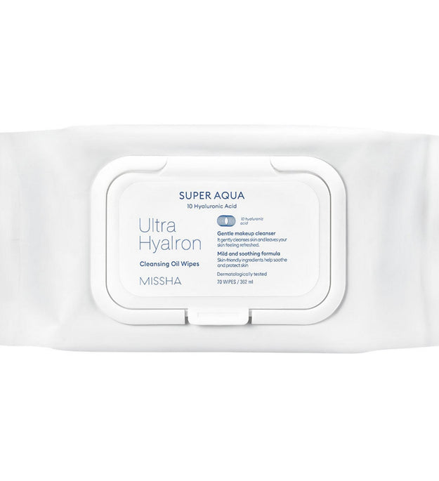 Missha Super Aqua Ultra Hyalon Óleo de Limpeza com Lenço Tipo Tampa Capacidade Grande
