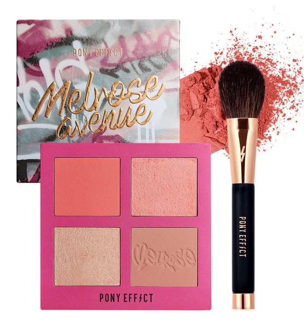 Pony-Effekt LA DAYS Rouge 02 Melrose Avenue + Wangenschattierungspinsel-Set