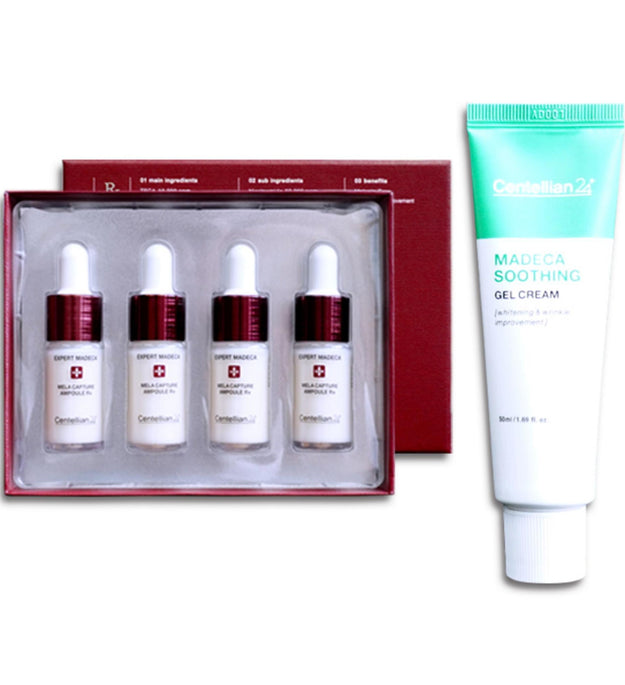 Centellian24 Expert Madeca Mela Capture Ampoule Rx 4p + Madeca Soothing Gel Cream 50ml Set