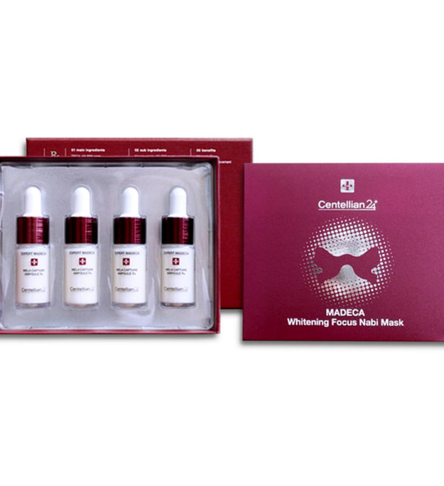 Centellian24 Expert Madeca Mela Capture Ampoule Rx 4p + Whitening Focus Butterfly Mask 4p Set