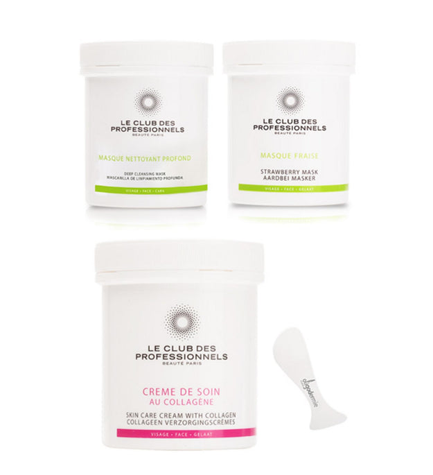 Creme Oligo Dummy Elastina Colagénio 250ml + Máscara de Morango 125ml + Máscara de Limpeza Profunda 110ml + Espátula Conjunto de Gestão da Elasticidade