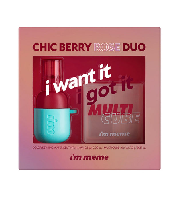 I'M MEME Best Lip & Eye Duo Set Chic Berry Rose Duo