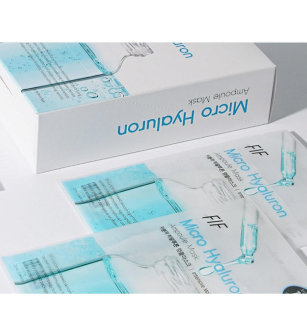 Confezione di maschere con fiale di acido ialuronico a piccole molecole FIF