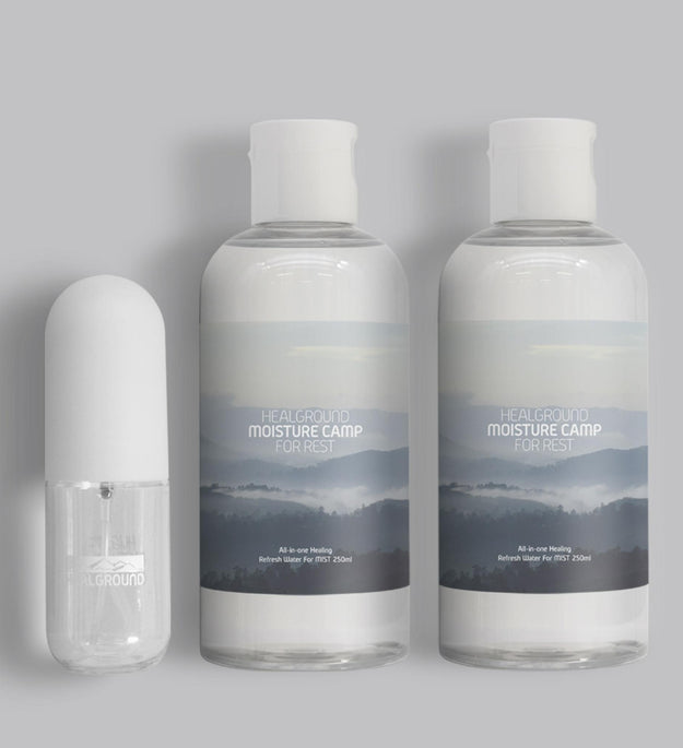 Hillground Moisture Camp Forest Brume Tout-en-Un 250 ml x 2p + Ensemble Flacon Vide 30 ml