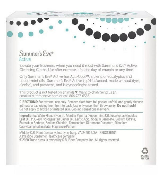 Summer Eve Active Cleansing Tissue