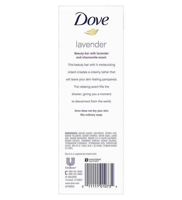 Dove Barretta di bellezza rilassante alla lavanda e camomilla, 6 confezioni