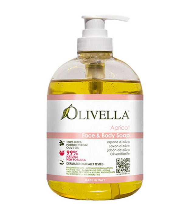 Sabonete Líquido para Rosto e Corpo Olivella Damasco 500ml