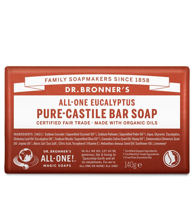 Sapone da bagno di castiglia pura all'eucalipto del Dr. Bronner 140 g