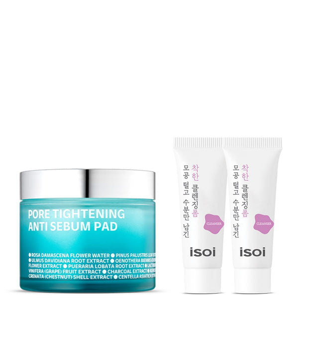 ISOI Pore Tightening Anti-Sebum Pore All Kill Pad 170g 60p + Mousse Nettoyante Hydratante 7ml 2p Set
