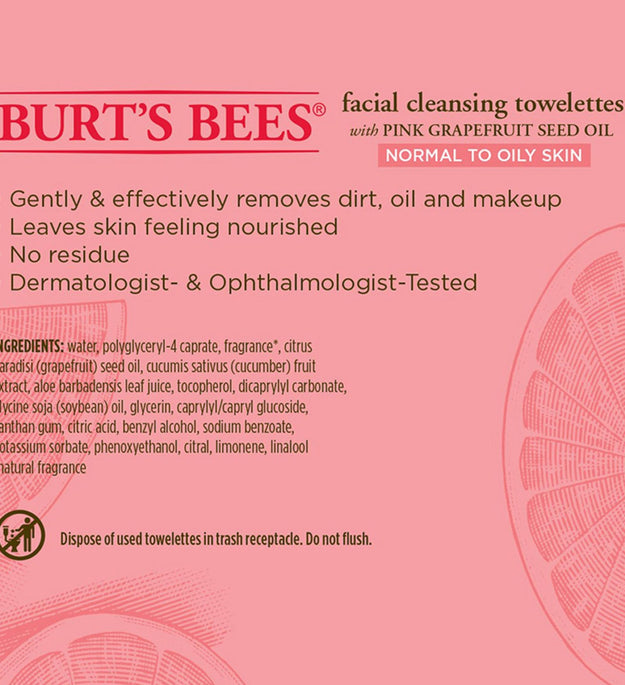 Toalha de limpeza facial Burt's Bees 17,5 x 18,7 cm