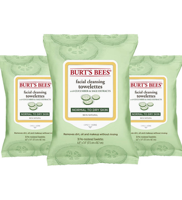 Toalhete de Limpeza Facial Burt's Bees 17.5 x 18.7cm