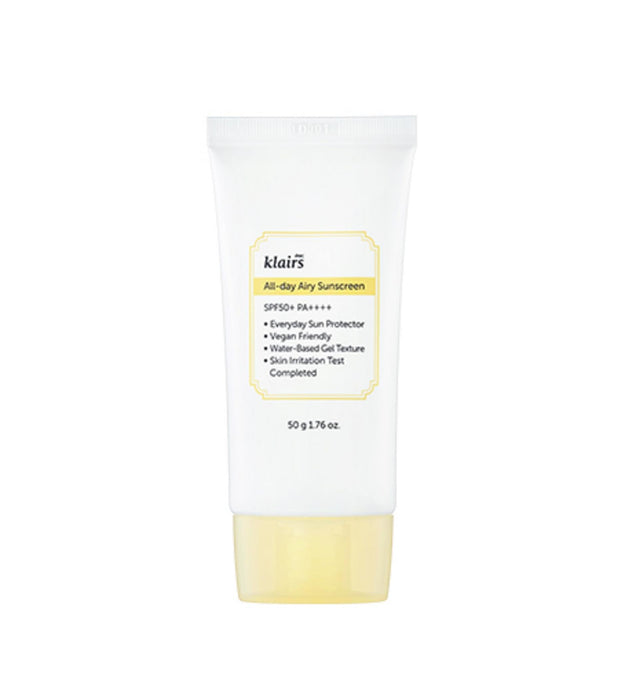 Crème solaire légère All Day Airy SPF50+ PA++++ de Klairs