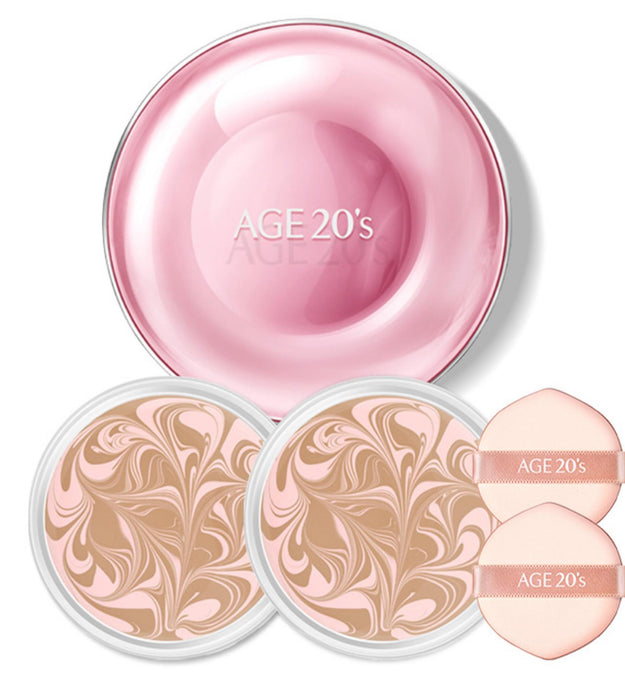 حقيبة Age2wen's Pact Pink الأصلية الجديدة + عبوة إعادة التعبئة 2p
