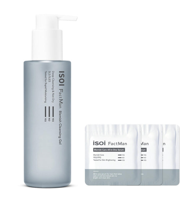 Isoi Factman Gel Nettoyant Imperfections 150 ml + Sérum Tout-en-un 3 fois