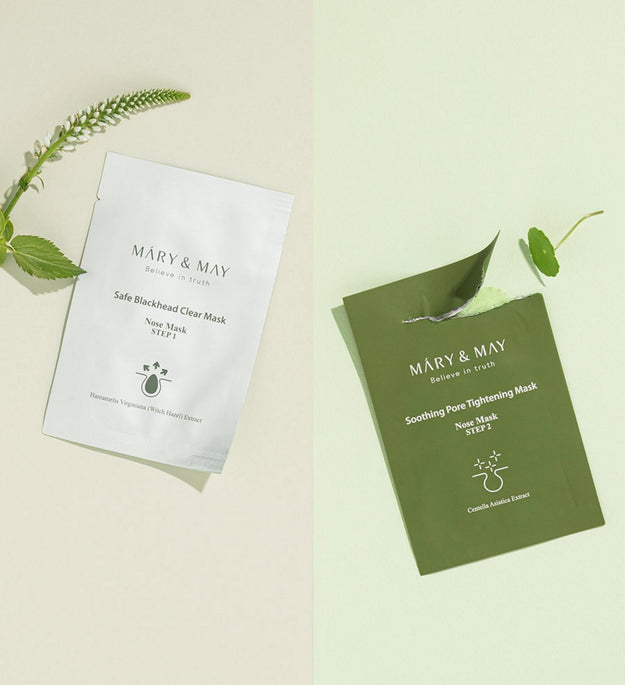 Marienmay Daily Safe Blackhead Clear Nose Pack STEP1 10p + STEP2 10p Set