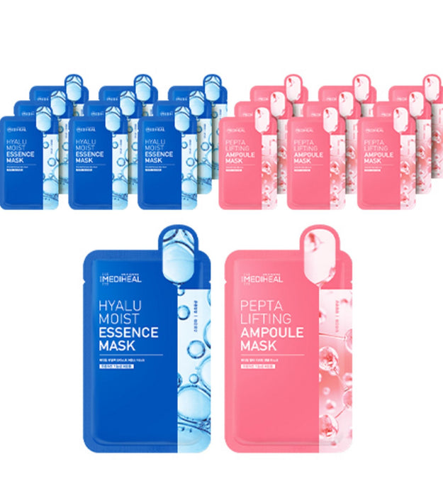 Mediheal Hyalu Moist Essence Mask 10p + Pepta Lifting Ampoule Mask 10p